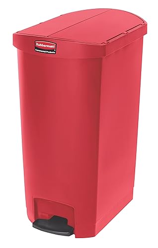 Miniatura 24 de Rubbermaid Commercial Products Slim Jim - Papelera de plástico, botes de basura con pedal Blanco,Negro -,Gris,Rojo