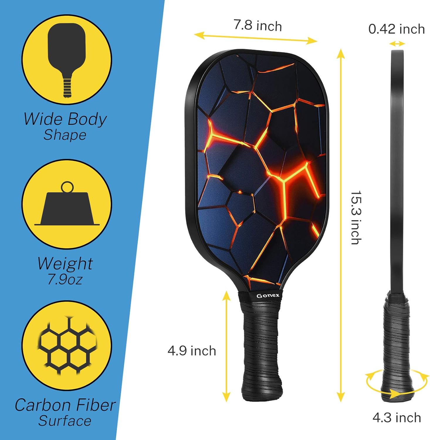 Gonex Pickleball Paddles Set of 2 Graphite Pickleball Set USAPA Pickleball Rackets Equipment with Pickleball Racquet, Honeycomb Composite Core, Balls and Carry Bag : Sports & Outdoors