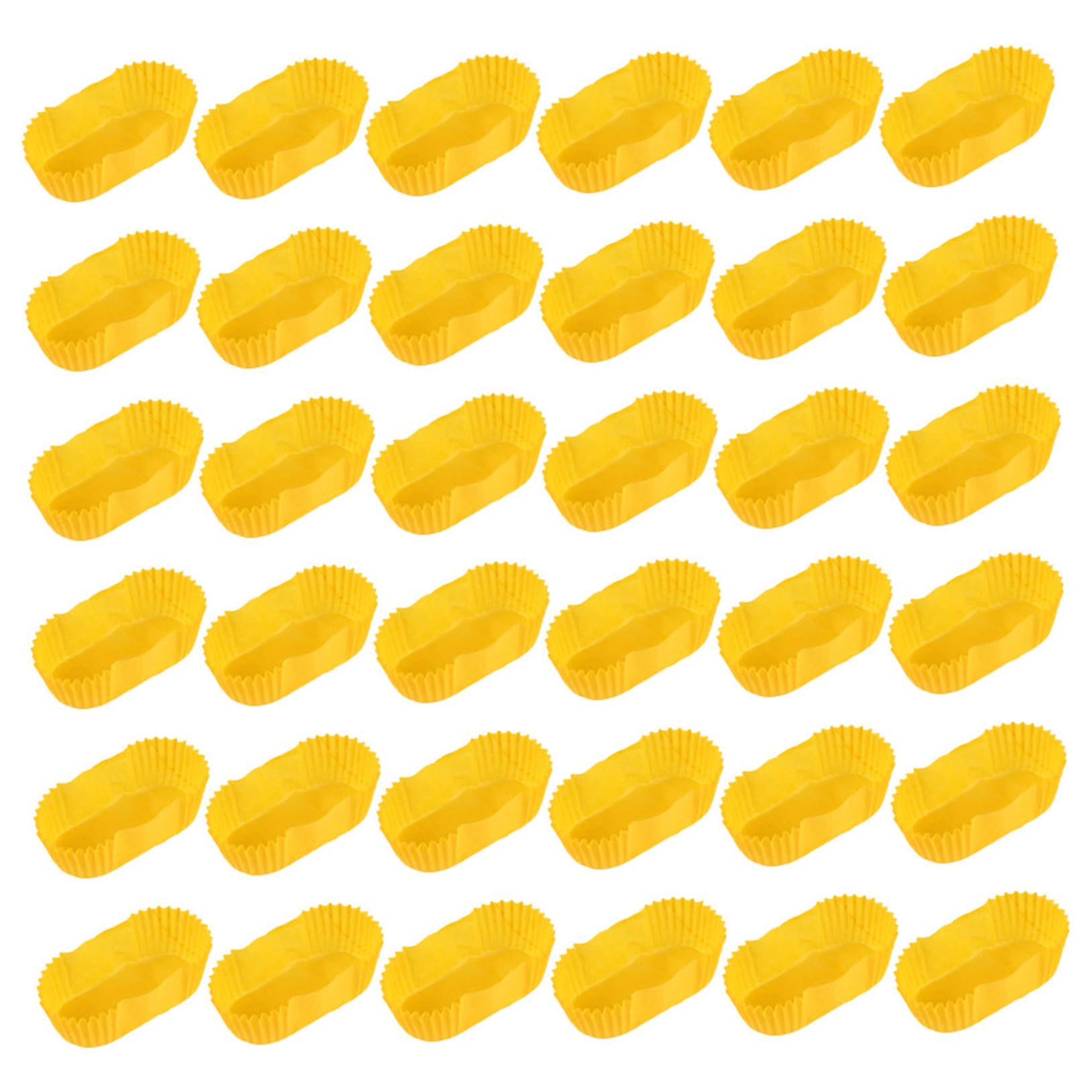 Moldes Rectangulares de Papel para Pasteles 2000 Piezas Amarillo