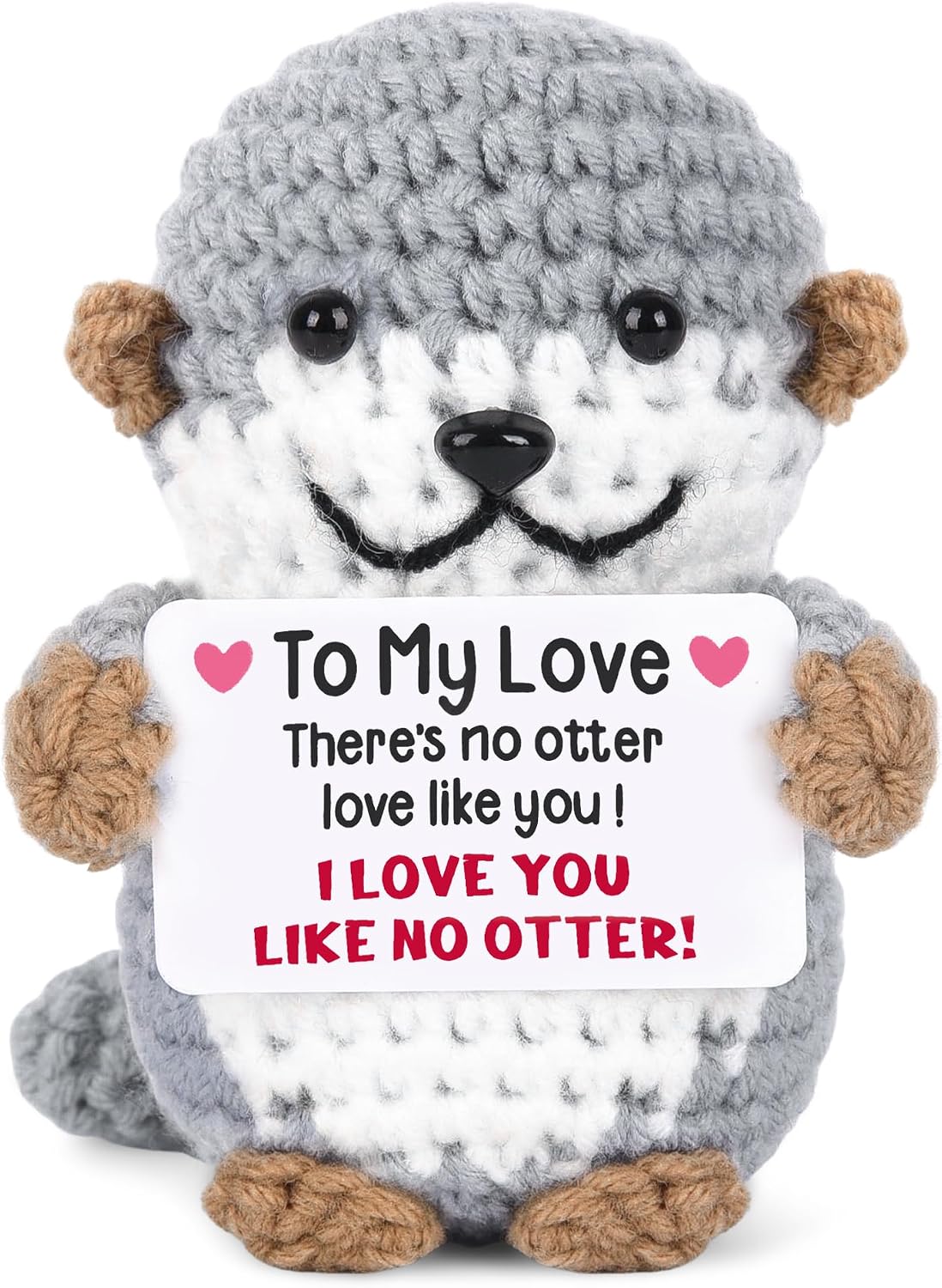 Gifts for Him Her Boyfriend Girlfriend, to My Love Handmade Crochet Otter Anniversary Birthday Gifts for Women Men, Romantic Valentines I Love You Gifts for Wife Husband Couples Fathers Day