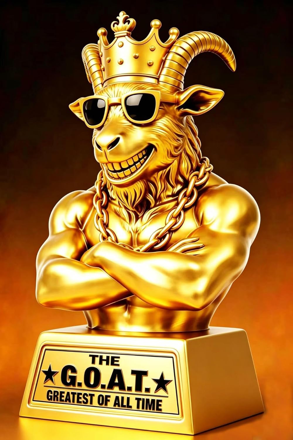 Goat Trophy Winner Award 6 Inch Greatest of All Time Trophy for Fantasy Football Champion Office Desk MVP Employee Recognition Gifts (Goat Trophy)