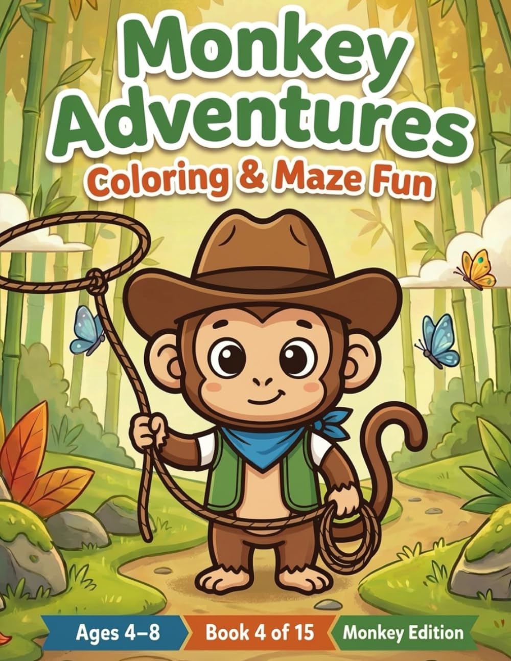 Monkey Adventures Coloring & Maze Fun for Kids Ages 4–8.: A Fun Activity Book to Build Creativity, Focus, and Problem-Solving Skills. (Little Friends Adventures)