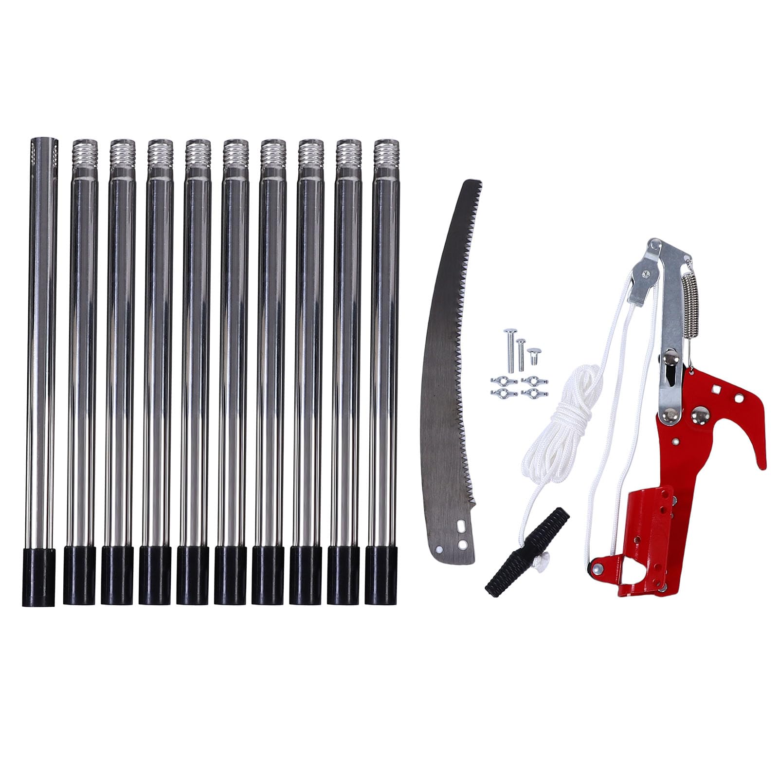 Ejoyous Sierra de Pértiga, Podadora Manual de árboles de Acero Inoxidable con Hoja de Acero SK5, Poste Ajustable de 3 Pies a 14 Pies, Liviana de 63.8 Oz para Podar árboles, Jardín, Paisajismo, Uso