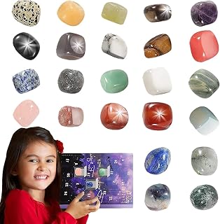 Gemstones Set For Children Christmas Advent Calendar 2023 Crystals Healing Stones Gemstone Collection For Children Natural Gemstones Table Decoration Minerals Stones Toys Experimental Set For Children
