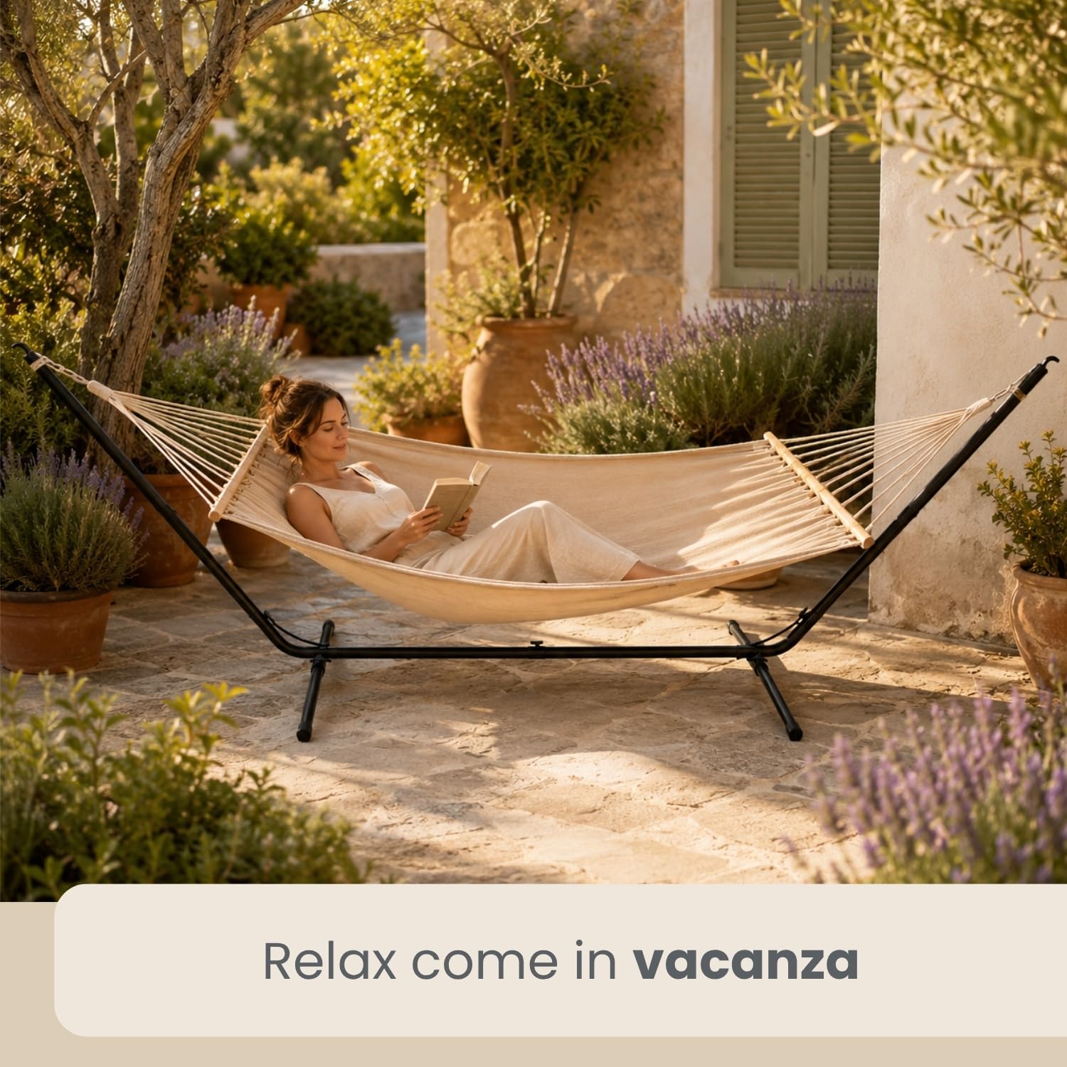 AMANKA 310x100 Supporto per Amaca Fino a 120 kg - Struttura per Amaca Sospesa - Base Amaca per 2 Persone - Dondolo Amaca da Giardino - Porta Amaca Senza Amaca Sostegno per Amaca Struttura Porta Amaca