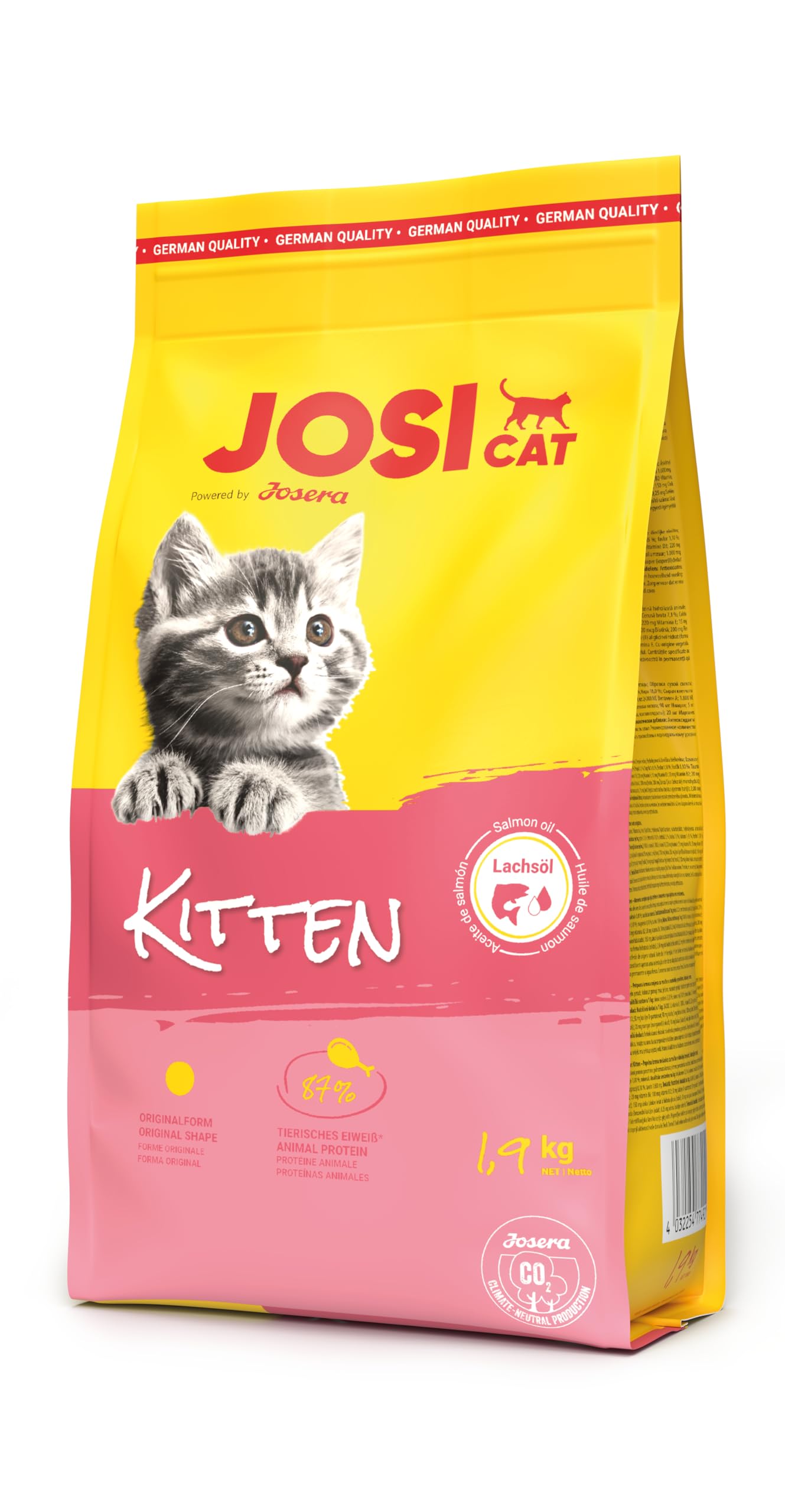 JosiCat Kitten Junior Premium Trockenfutter – 1 x 1,9 kg