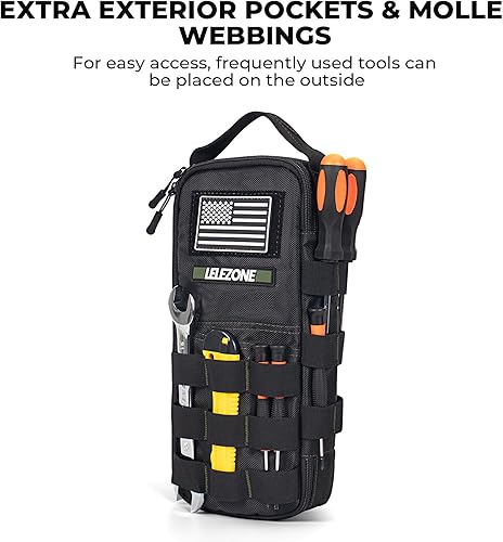 Miniatura 4 de Bolsa de herramientas pequeña portátil, caja organizadora de almacenamiento para EDC, motocicleta, bicicleta de carretera, electricistas y más con