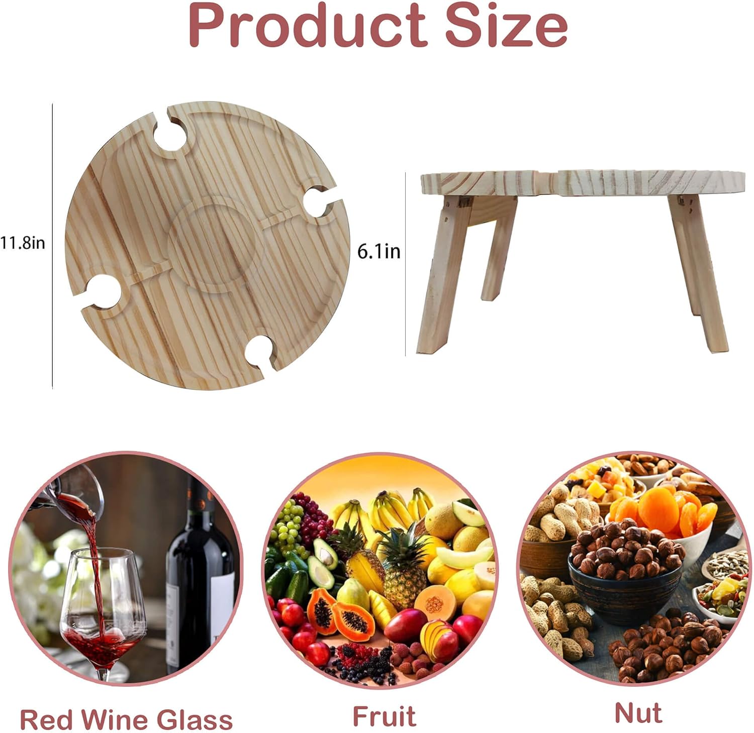 Portable Picnic-Table Folding-Outdoor Wine-Glass - Odorless Folding Picnic Table Smooth Surface, Outdoor Wine Table Foldable, Picnic Tables for Outdoors for Garden Party Camping Beach Outdoor Dinner : Patio, Lawn & Garden