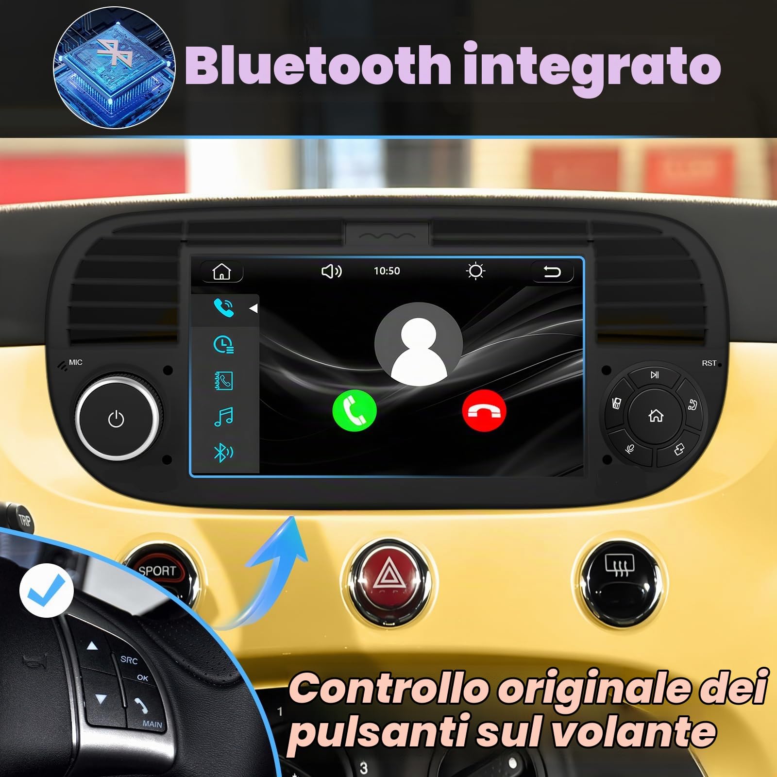 Autoradio Linux, avvio 3-5s compatibile con Fiat 500 2007-2015