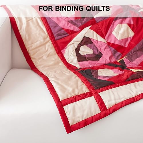 Miniatura 101 de Cinta al bies de doble pliegue de 1 pulgada, cinta de encuadernación bies de doble pliegue de 55 yardas (marrón) y 4 tizas de tela de costura