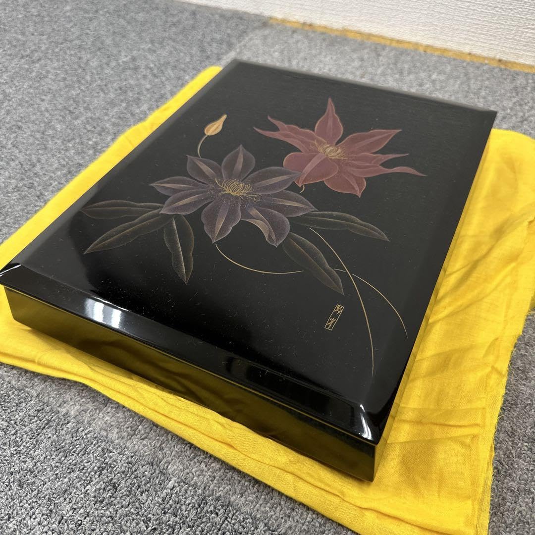 Amazon.co.jp: 小池敏夫 静峯 輪島塗 蒔絵鉄線 黒塗文庫 硯箱 : 文房具 