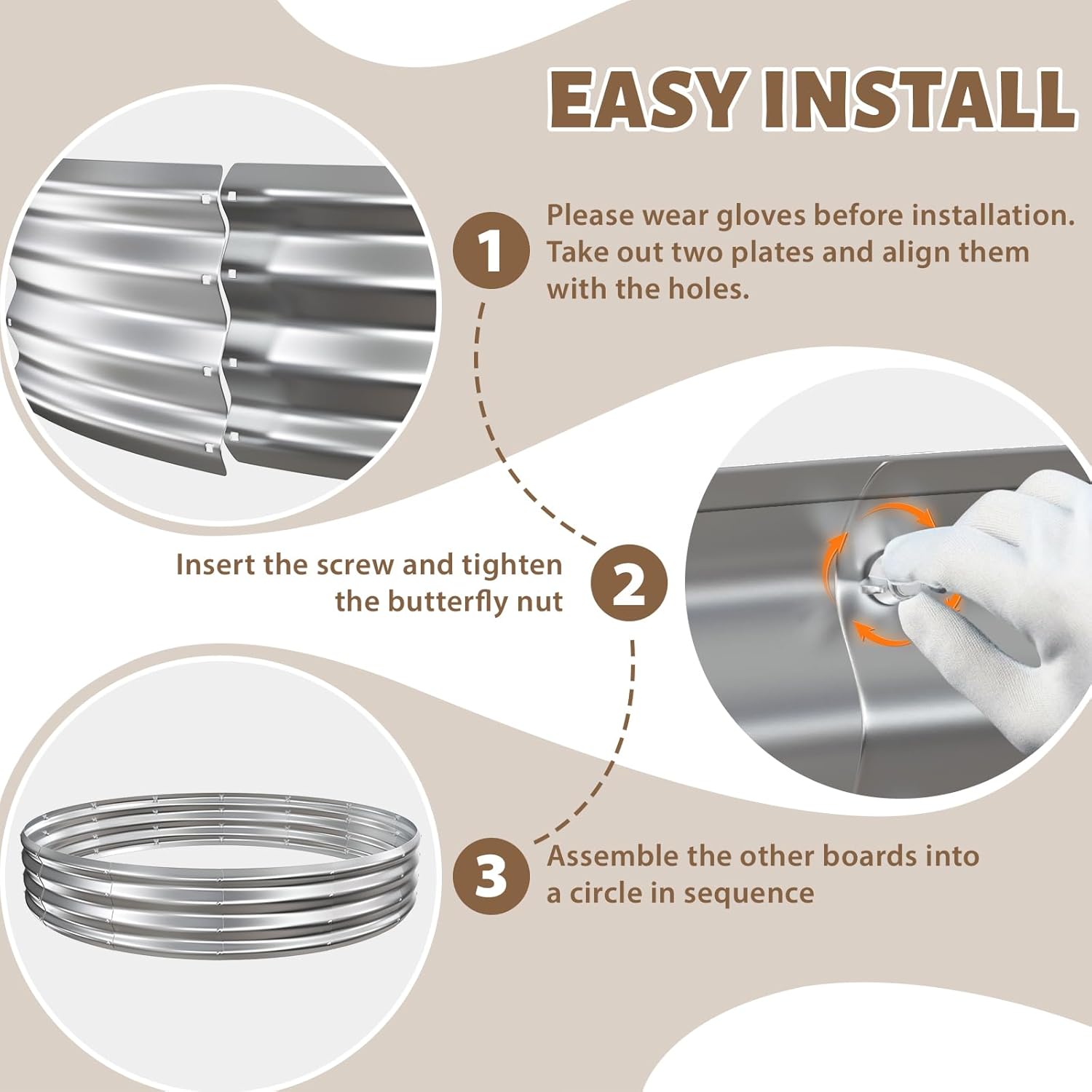 6FT Diameter Camp Fire Ring Pit, Large Round Galvanized Steel Fire Pit, Heavy Duty Steel Fire Pit Silver for Backyard, Camping, Bonfire (6x6x1FT) thumbnail