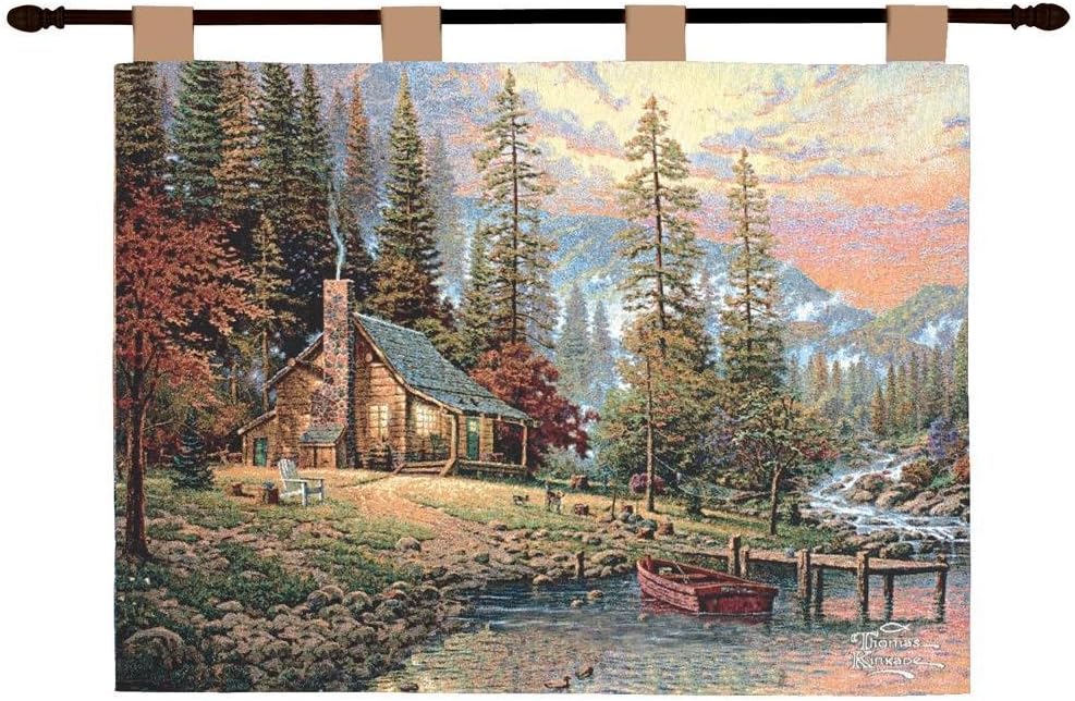 Manual Woodworker and Weavers HWTPR A Peaceful Retreat Tapestry Wall Hanging Horizontal 36 X 26 in.