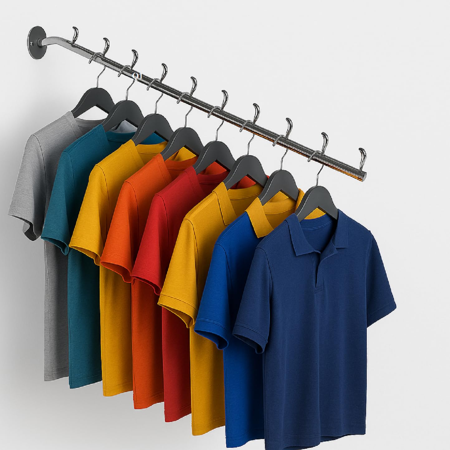 Q1 Beads Stainless Steel Wall Mount Hook Hanger for Hanging Clothe, Showroom, Shop, Supermarket, Wardrobe(Silver, 1 Pc, 10 pins)