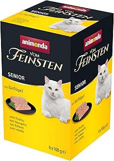 animonda vom Feinsten Senior Katzenfutter nass Nassfutter mit Geflügel (6 x 100g), Katzenfutter ab 7 Jahren, ohne Getreide ohne Zucker, mit frischen, fleischigen Zutaten product image