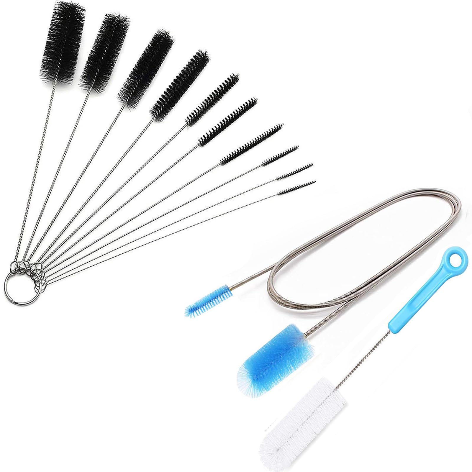 Cepillo De Drenaje Largo Flexible, Doble Extremo Elástico De Nailon, Cepillo  De Tubo De Manguera De, image size:1600x1600