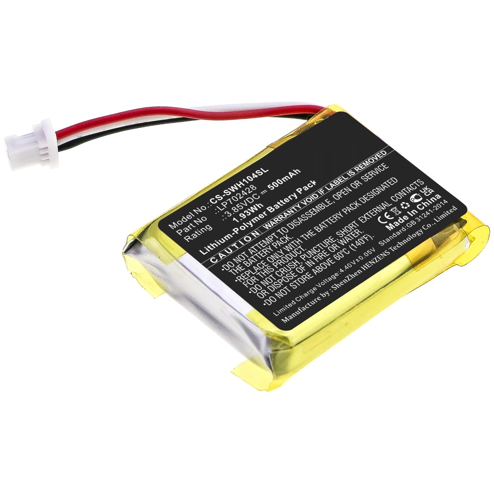 500mAh/3.85V Replacement Battery for WF-1000XM4 Charging Case LP702428