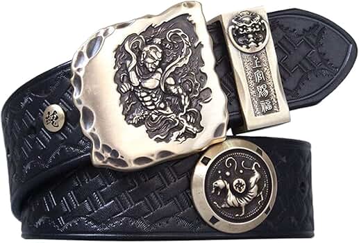 RGWYGCG Men's Belts,Genuine Leather Belt with 3D Engraved