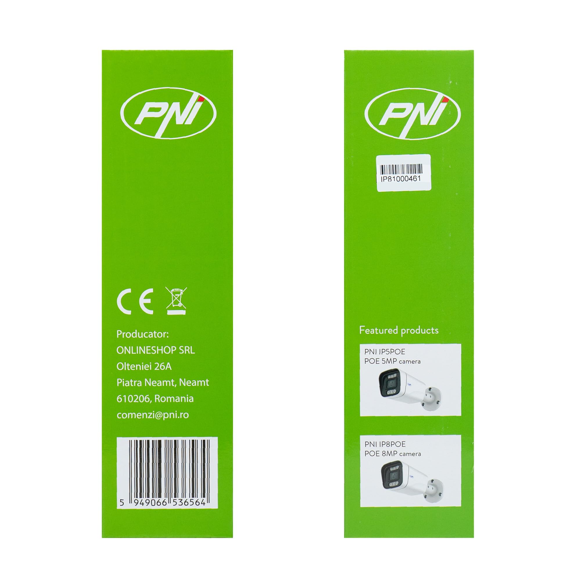 NVR POE PNI House IP810 con 10 canali 4K 8MP, 4 canali POE e 6 canali IP, Funzioni AI