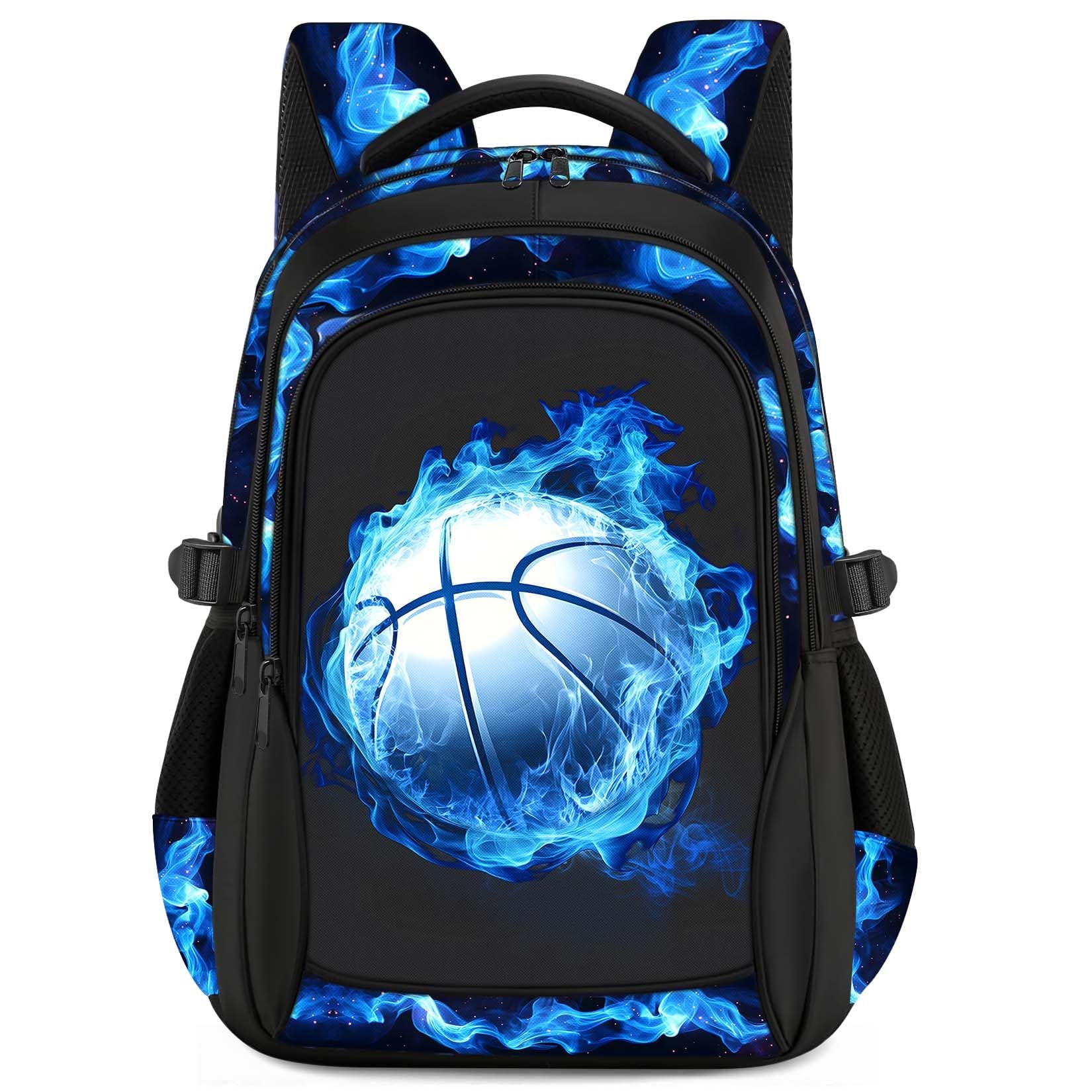 ZHIMEBYE Kids Backpack for Boys - Basketball Boys Backpacks for Kids Teens Elementary Middle School, 17″ Large Capacity Students Bookbag, Perfect for
