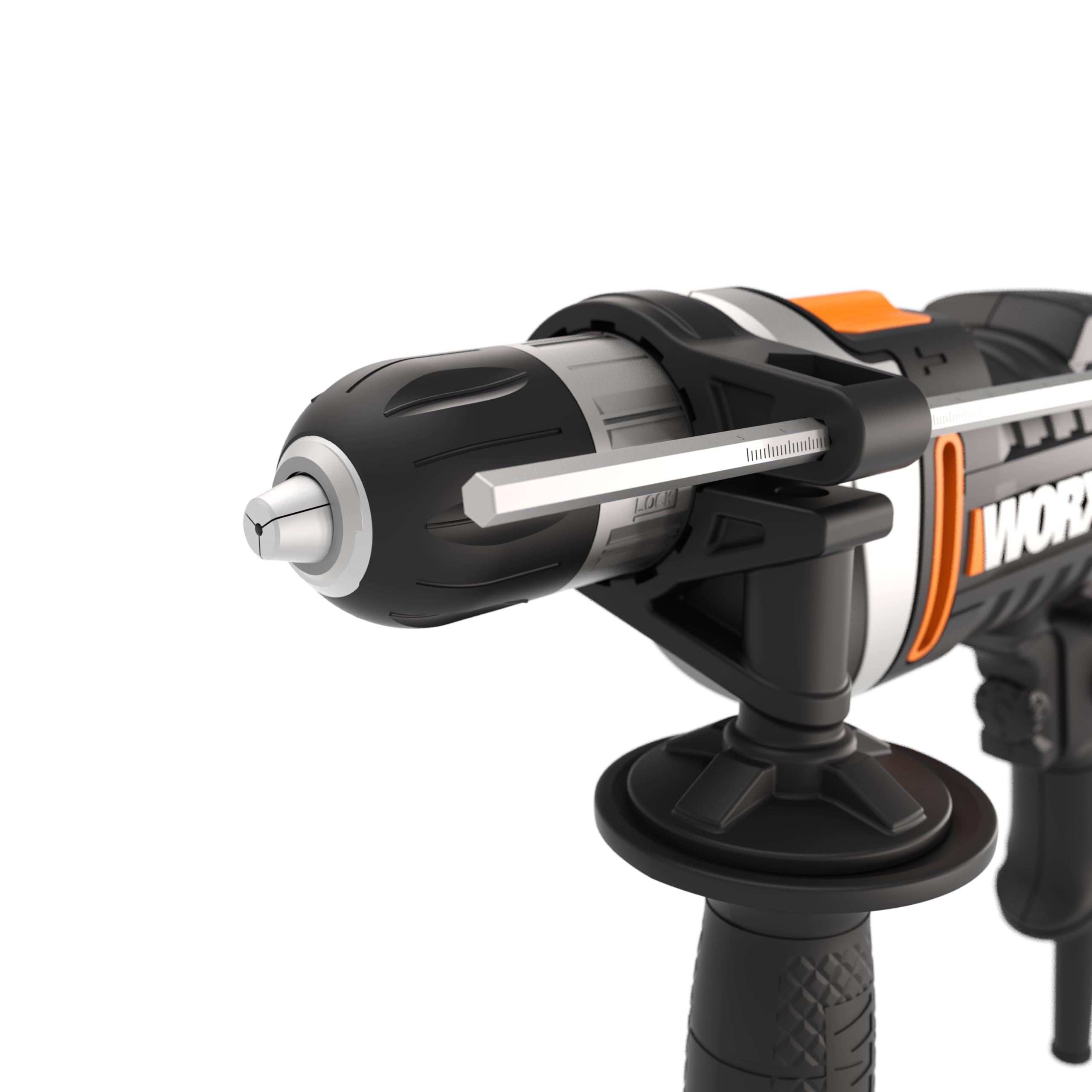 WORX WX328 Taladro percutor 800W, 3.000 r.p.m, 48.000 i.p.m, portabrocas 13mm, velocidad variable, para perforar en obra, taller y hogar, 6 borcas y maletín incluido