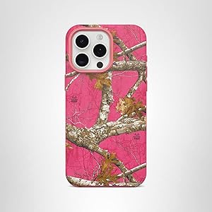 OtterBox iPhone 15 Pro MAX (Only) Symmetry Series Case - Realtree Flamingo Pink, Snaps to MagSafe, Ultra-Sleek, Raised Edges Protect Camera & Screen