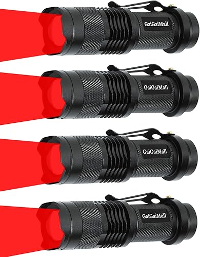 Miniatura 7 de GaiGaiMall Linterna de luz roja LED de 3 modos de alta potencia para observación de astronomía nocturna, paquete de 3