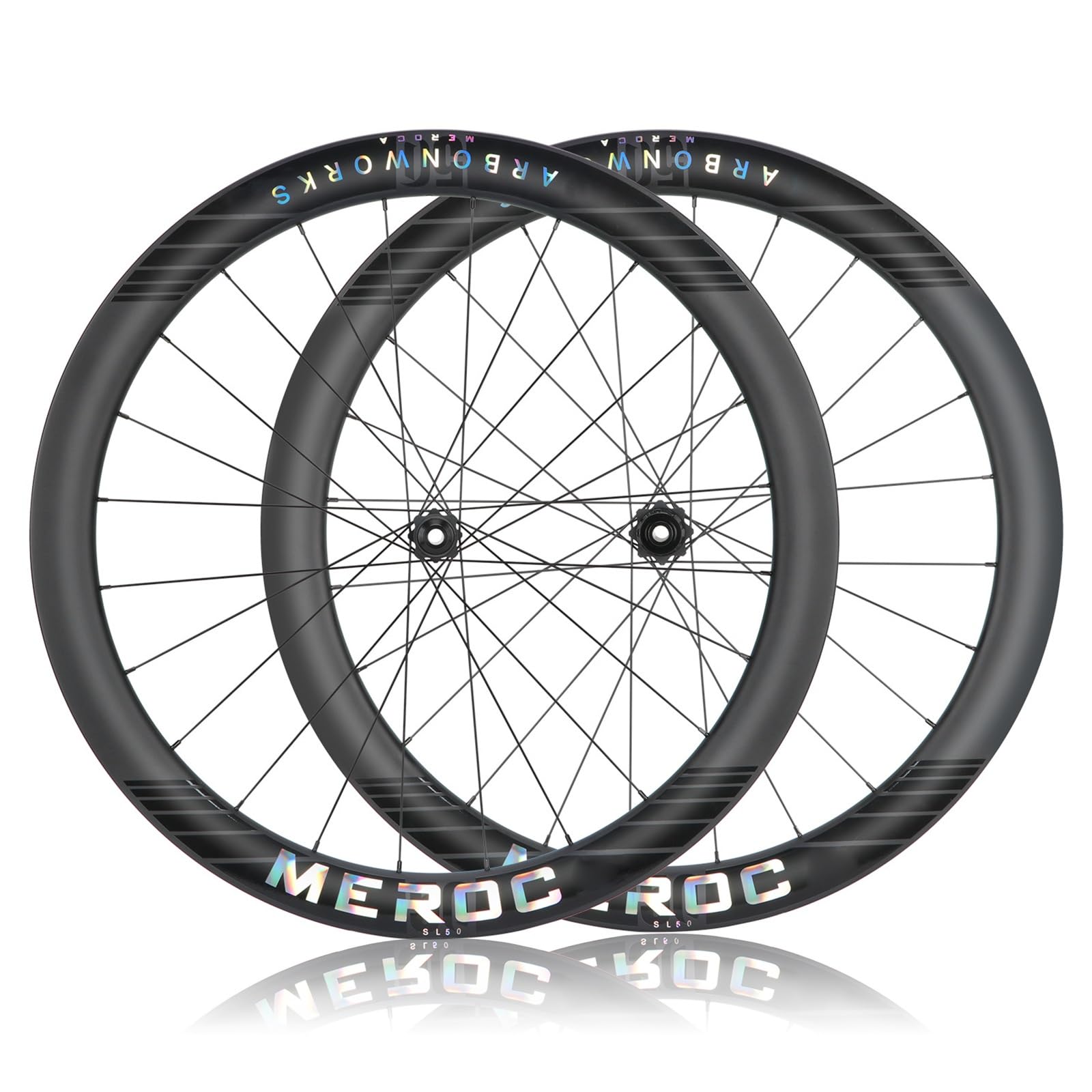 Zestaw kół rowerowych z włókna węglowego 700C 50mm koło rowerowe Center Lock hamulec tarczowy 24H piasty wał wtykowy 100 mm / 142 mm do kasety 8/9/10/11/12 biegów