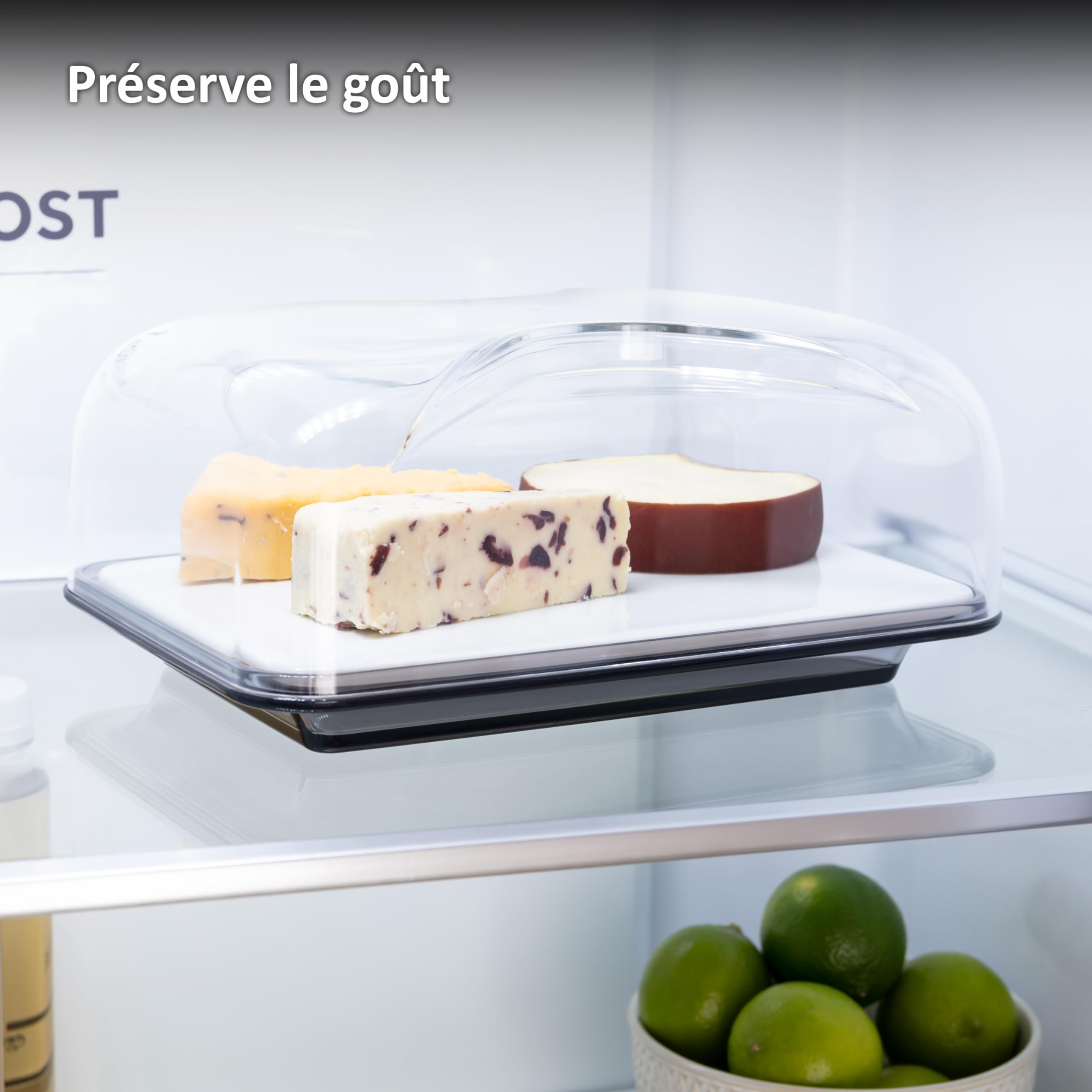 Haier HAGCB40 Boîte à Fromage - avec Plateau - Planche à Découper en Porcelaine et Couvercle - Rectangulaire - Élégante - 25,5x18x11,5 cm - Haier par Guzzini