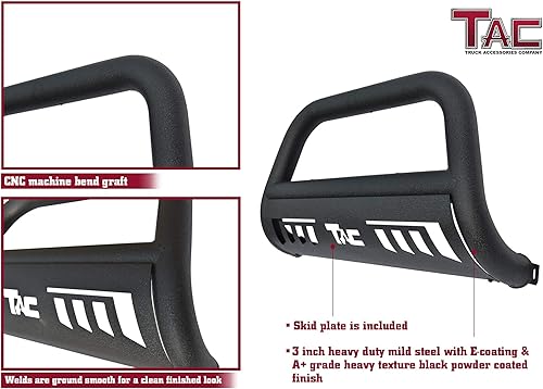 Miniatura 3 de TAC Bull Bar se adapta a Nissan Frontier 2005-2021 | Nissan Pathfinder 2005-2007 | 2005-2015 Nissan Xterra Truck Pickup 3 pulgadas textura negra