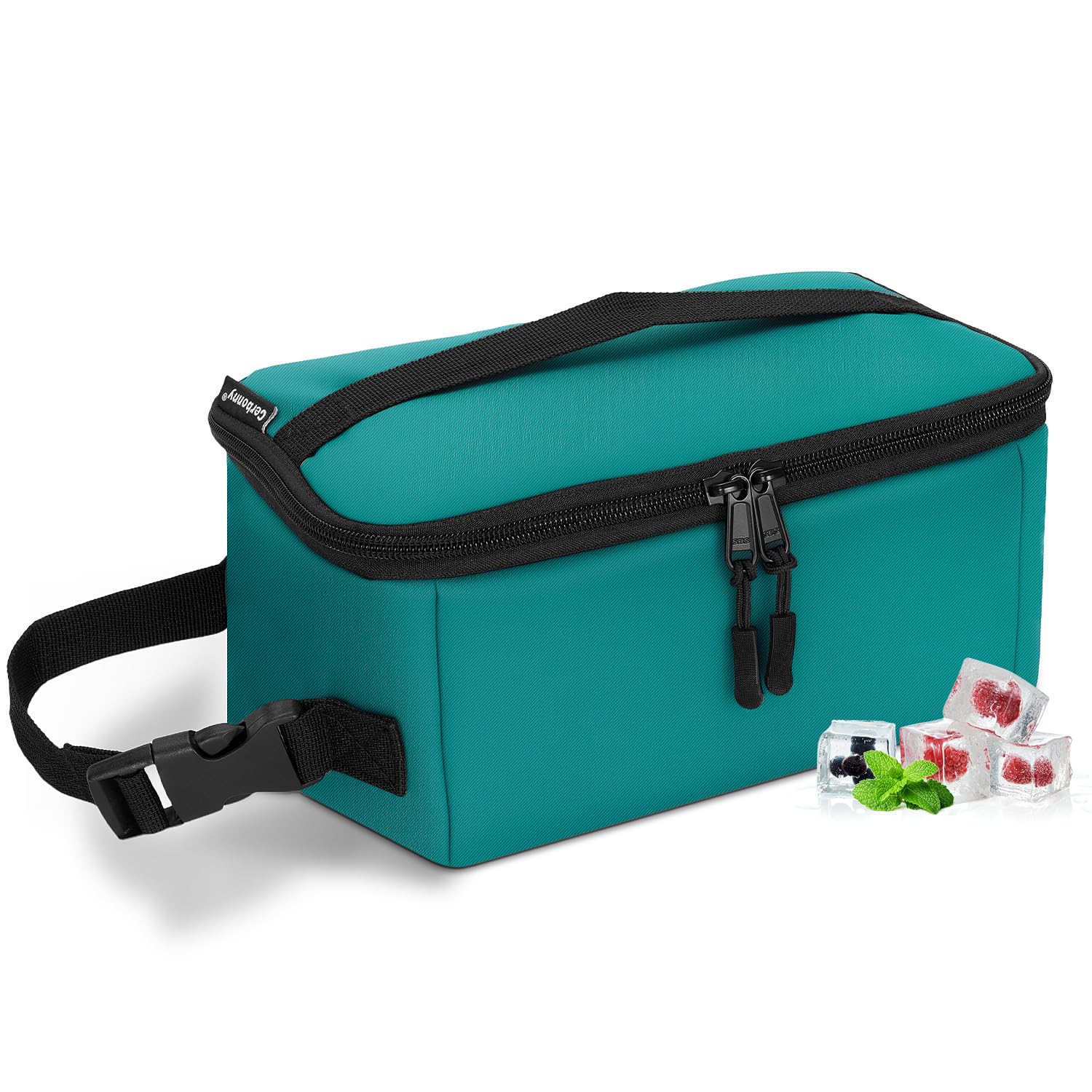 Cerbonny Small Lunch Box for Kids/Adult, Mini Cooler Bag with Buckle Handle, Insulated for Work/School/Travel, Blue