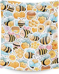Bee Blanket Gifts, 30"x40" Cute Bee Print Throw for Women Girls, Soft Cozy Warm Flannel for Sofa Bed