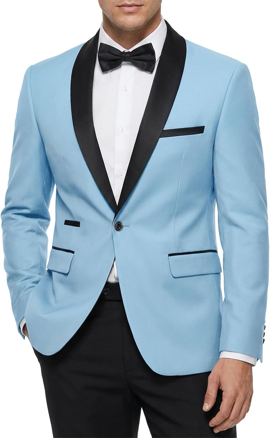 MY'S Men's Casual Slim Fit Blazer, One Button Shawl Lapel Lightweight Suit Jacket for Dinner Wedding Party