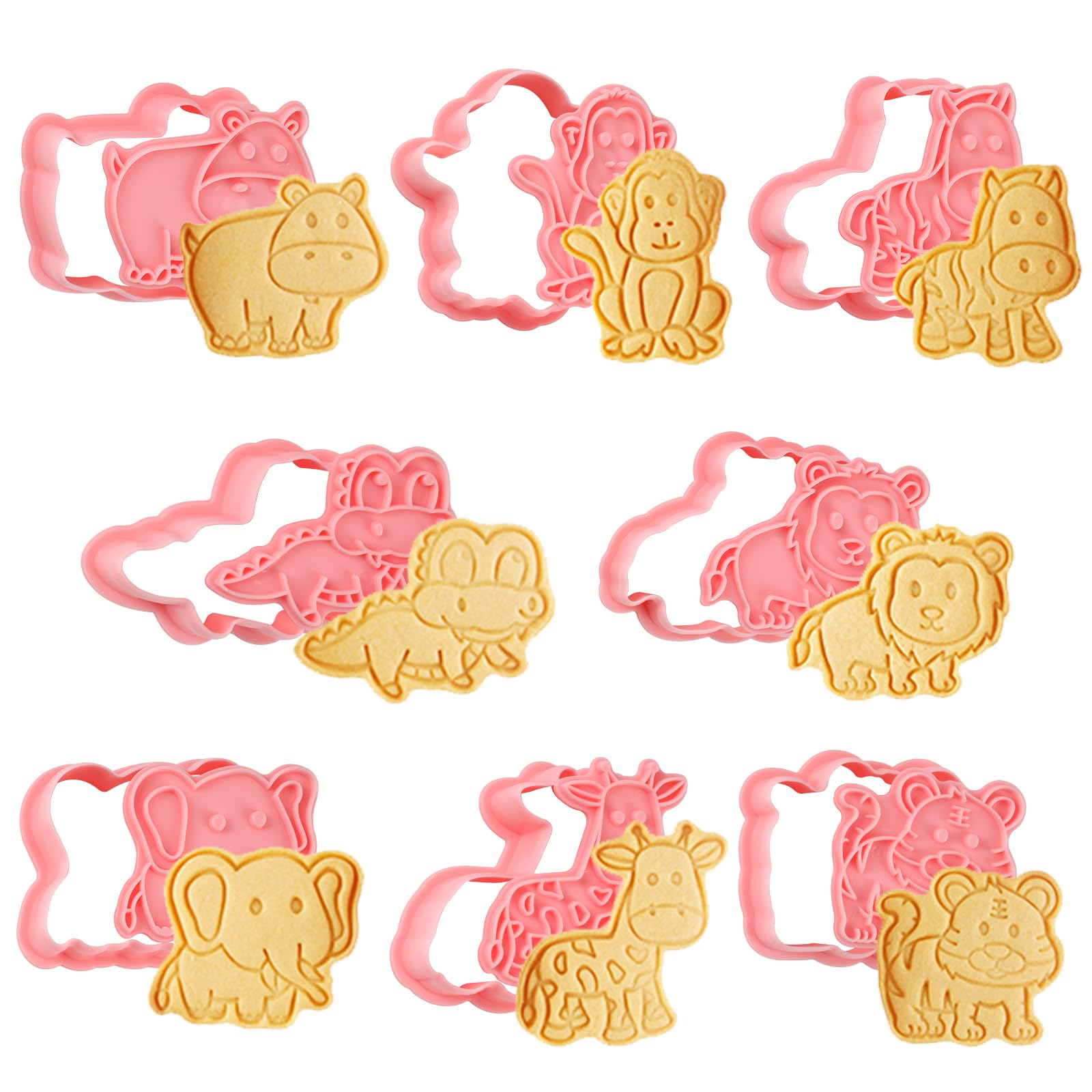 Bigqin 8PCS Forest Animal Cookie Cutters Set 3D Cookie Mold Plastic Cookie Stampers with Cute Cartoon Shapes for Biscuit Fondant Snacks Cheese Baking — image 1