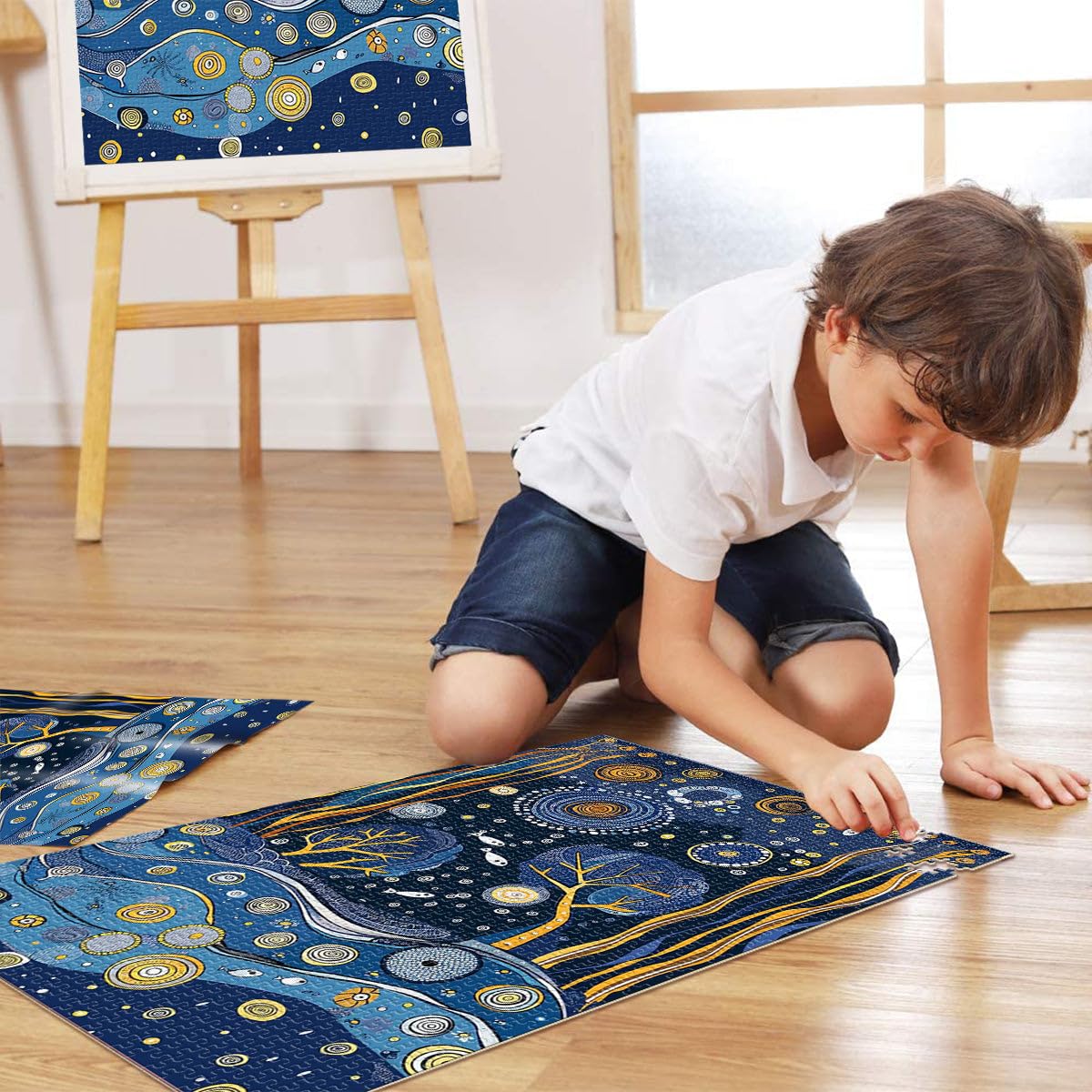 Puzzles de 2000 Piezas para Adolescentes Océano al Estilo de Gustav Klimt Regalos de Juegos desafiantes Apto para Parejas 70x100cm