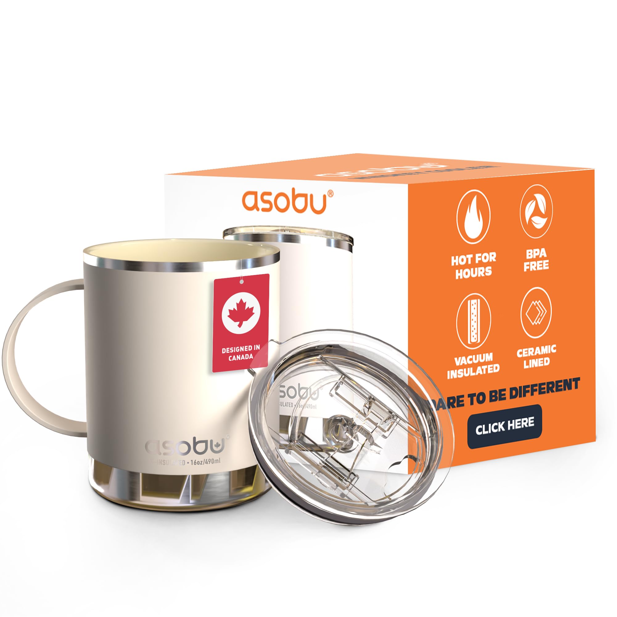 asobu Ultimate Ceramic Travel Mug, 12oz Insulated...