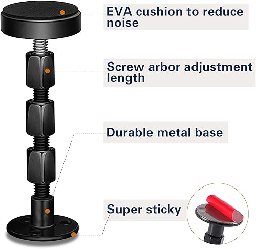 Miniatura 10 de cosbur 4 topes de cabecera para pared, marco de cama ajustable, antivibraciones, parachoques de pared de cama con almohadillas y tornillos gratis,