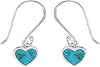 Boma Jewelry Sterling Silver Turquoise Heart Earrings