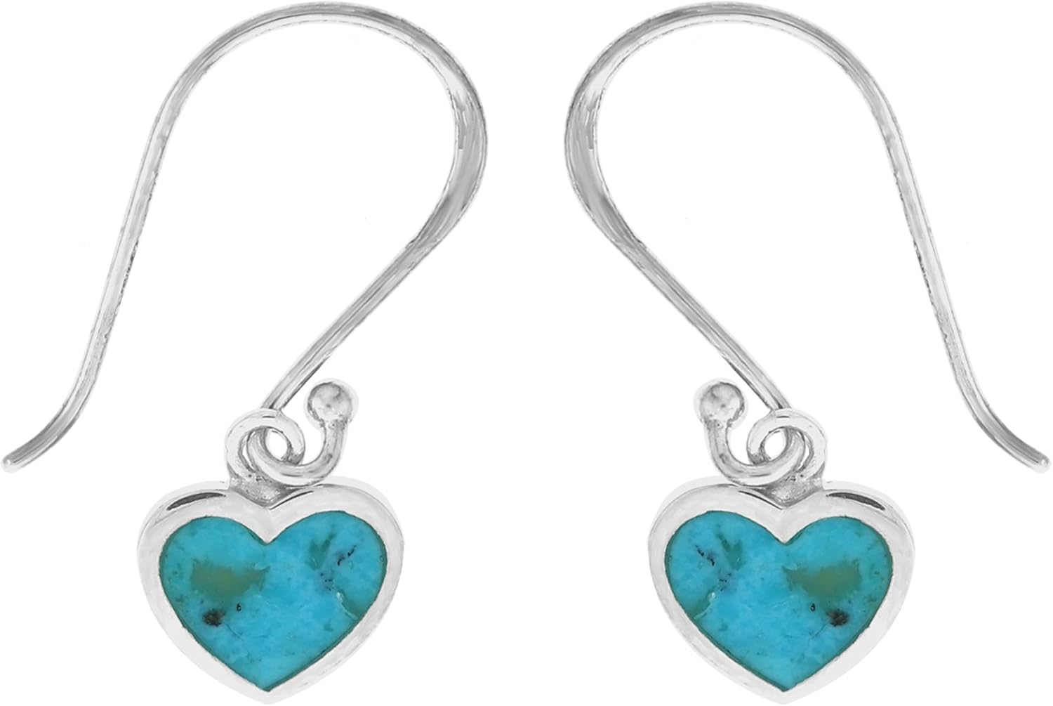 Boma Jewelry Sterling Silver Turquoise Heart Earrings