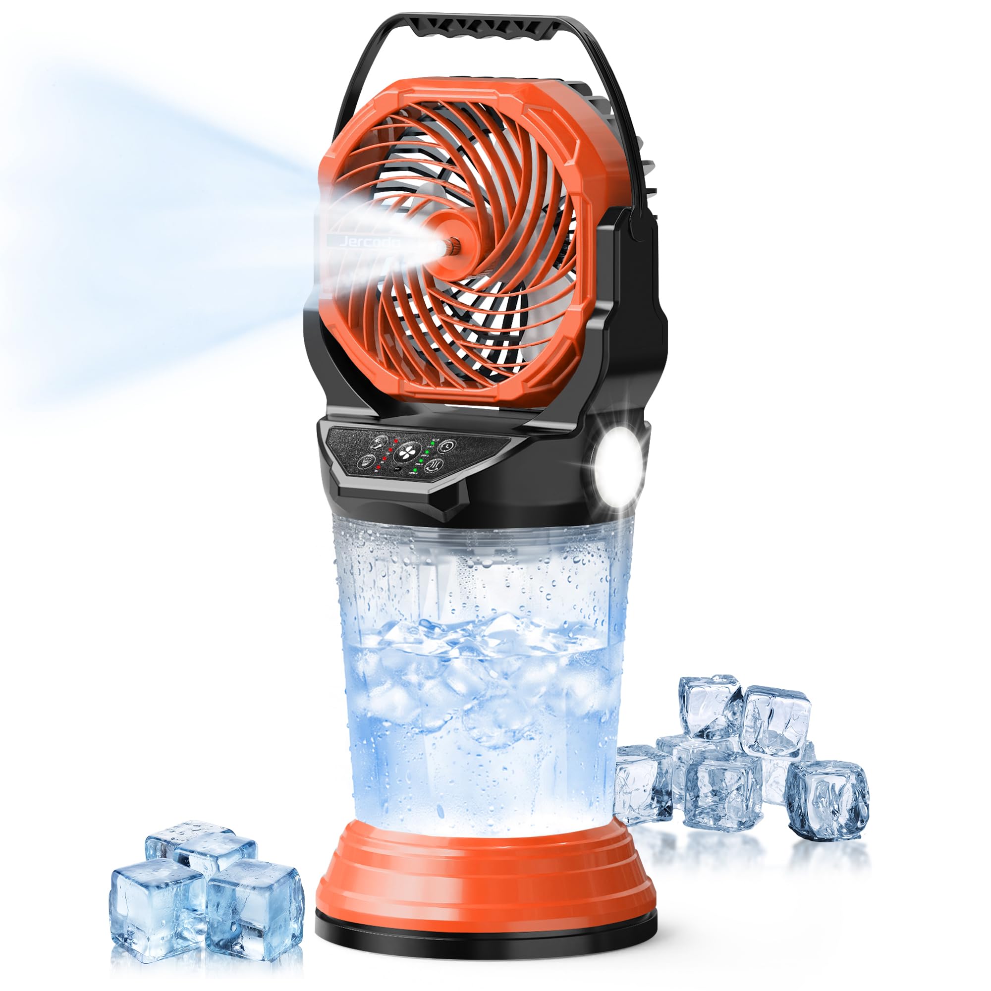 Jercoda Misting Fans for Outside with 2L Tank 30000mAh Rechargeable Battery