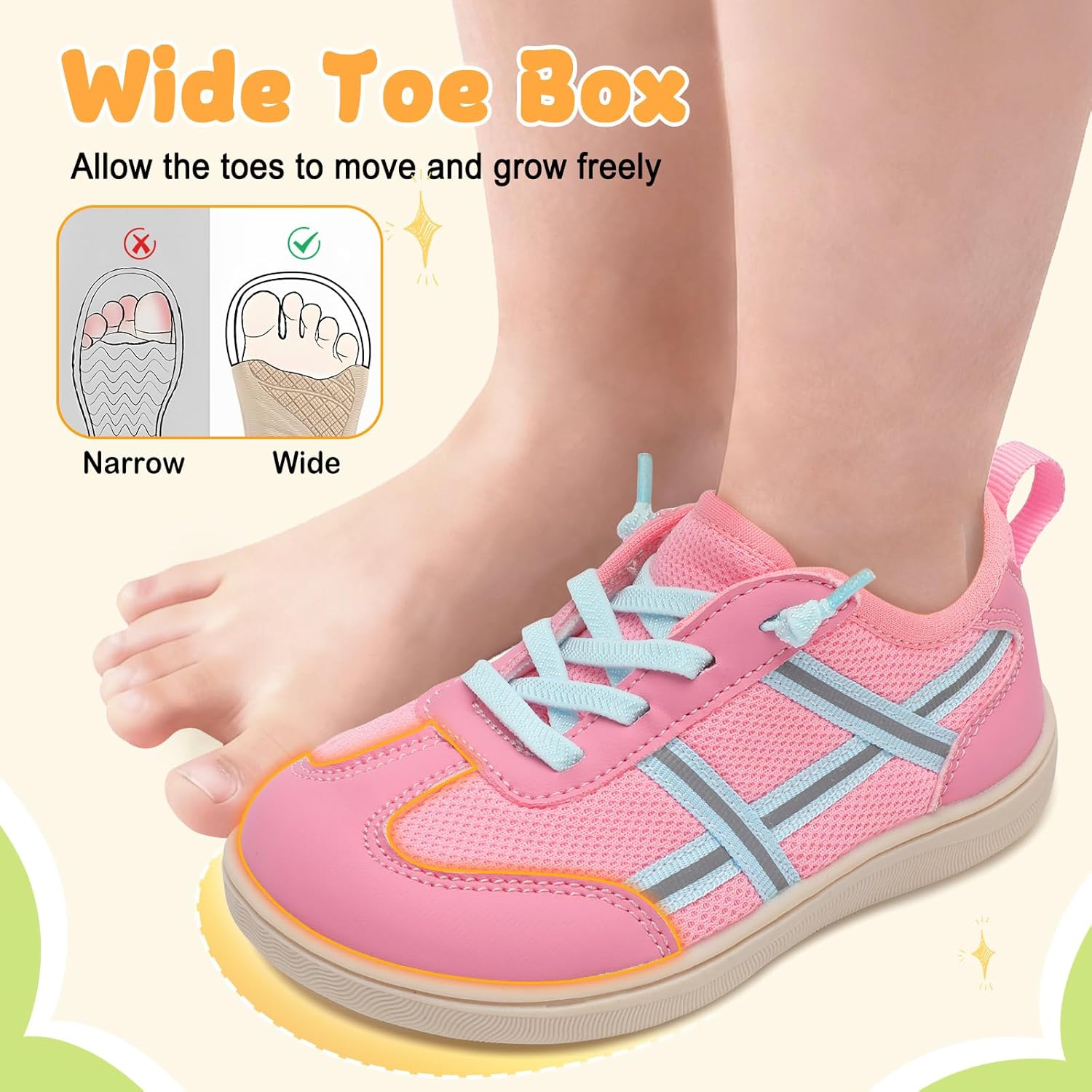 LeIsfIt Toddler Shoes Boys Girls Wide Barefoot Shoes Kids Slip on Casual Sneakers Breathable Non-Slip Sneakers for Walking Play School Tennis - Image 3