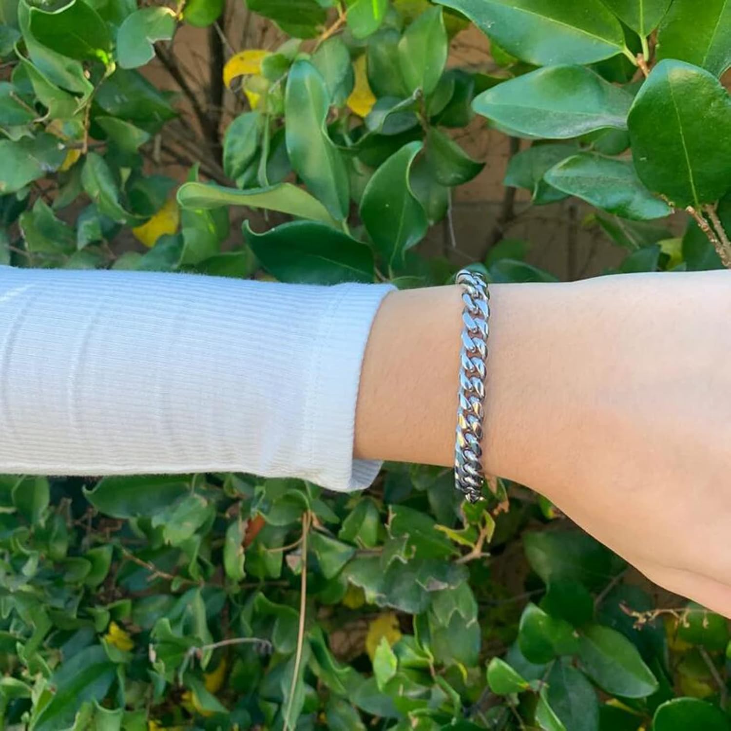 Memgift Stainless Steel Cuban Chain Bracelets for Men & Women - 6.5/7/7.5/8/9 Inch Gold Plated & Silver Stainless Steel Fashion Jewelry Bracelet - Image 5