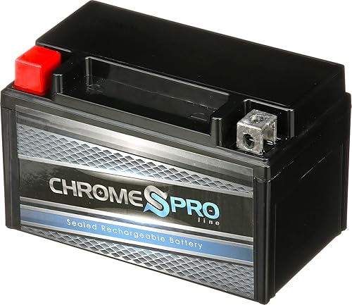 Chrome S Pro YTX7A-BS Reemplazo de batería de 12 V 7 Ah sin mantenimiento para ATV, motocicleta, motos acuáticas, scooter, UTV y más, terminal de