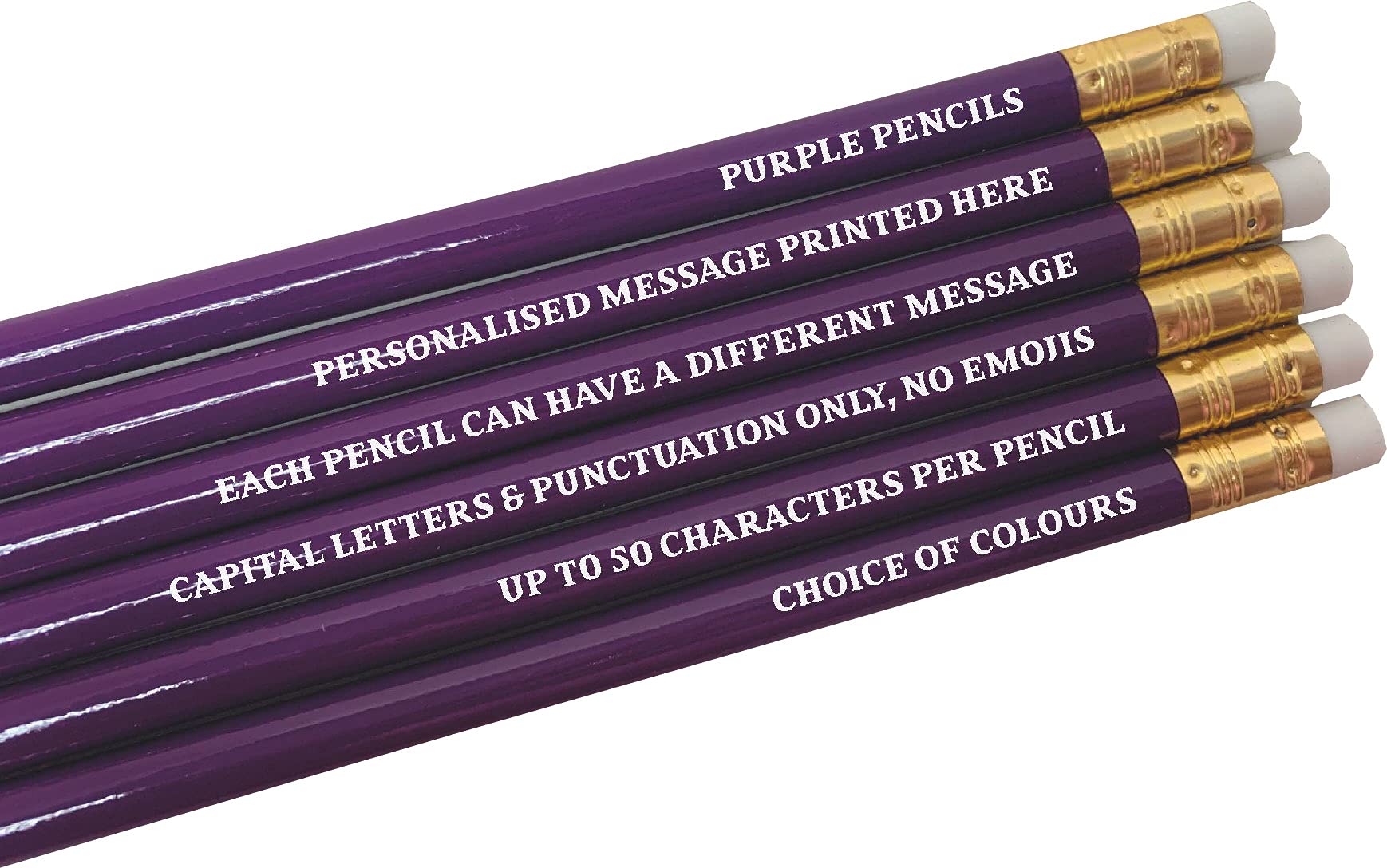 Personalised Pencils - Choice of Colours and Quantities (Purple, 6 Pencils) — image 1