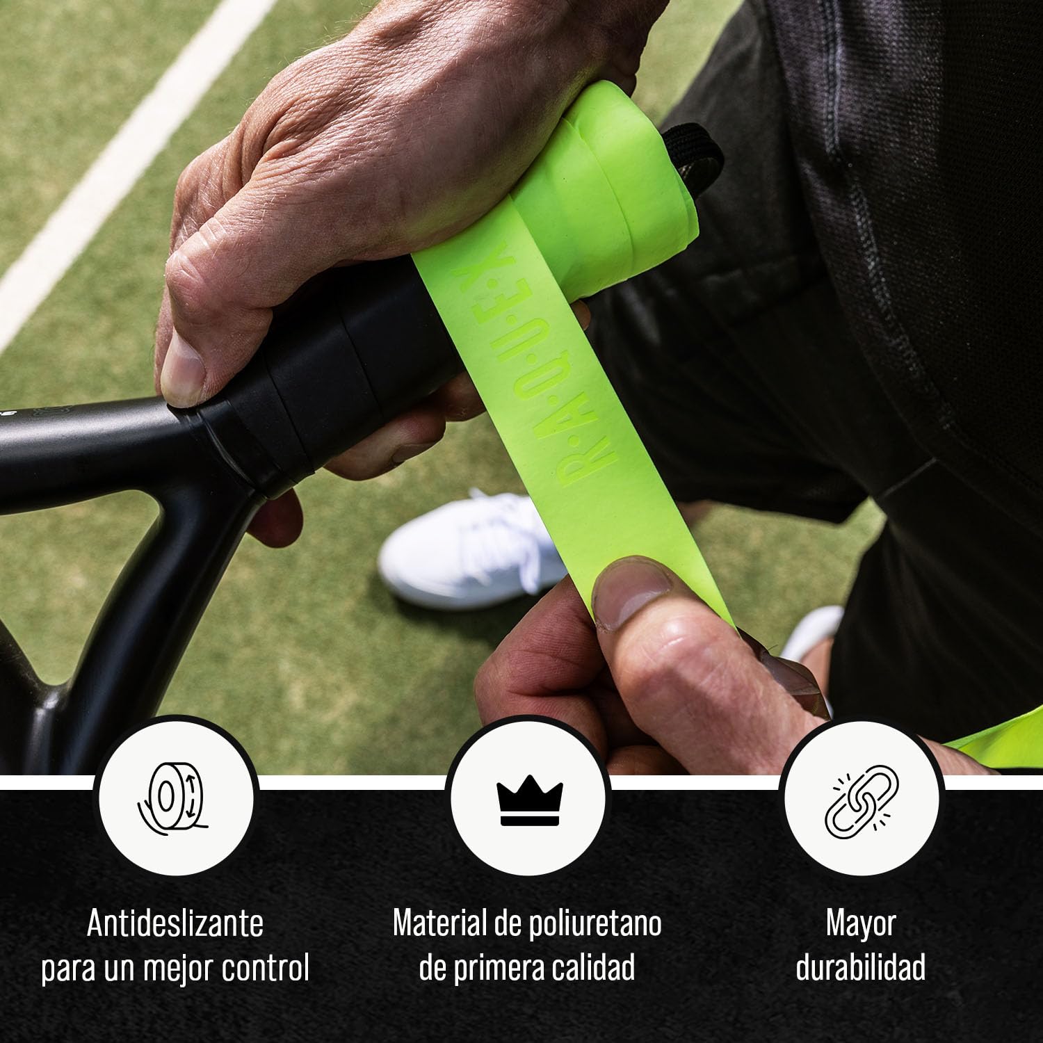 Raquex Cinta de sobreagarre Evade Palas de pádel, 10 Colores. Paquete de 3 Cintas de sobreagarre para pádel, 0,65 mm de Grosor, Absorbente, Ligeramente adherente, Antideslizante — view 2