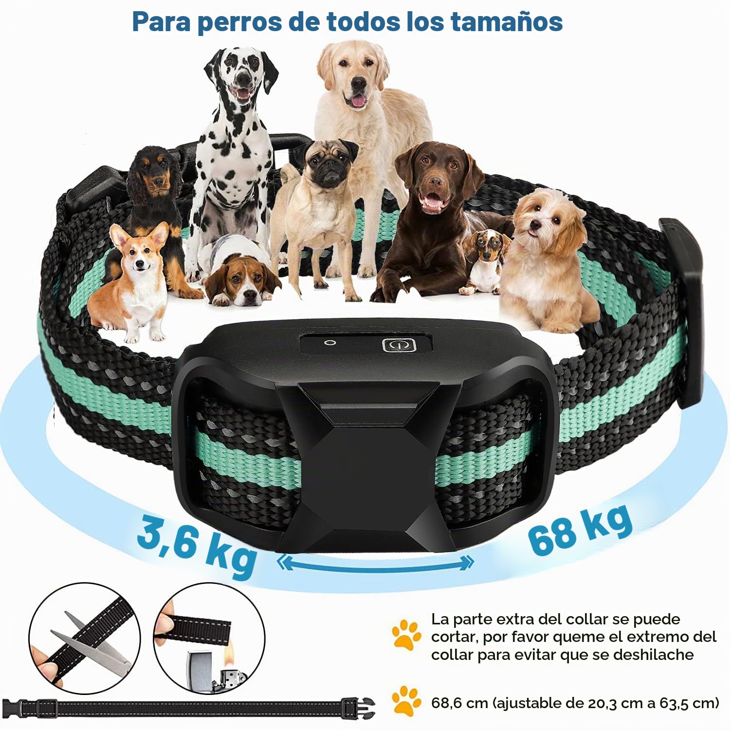 Collar de Adiestramiento para Perros, Collar Recargable con Rango de Control 2600m, 3 Modos de Adiestramiento Efectivos Sonido/Vibración/Fuerte Vibración, Resistente al Agua IP67