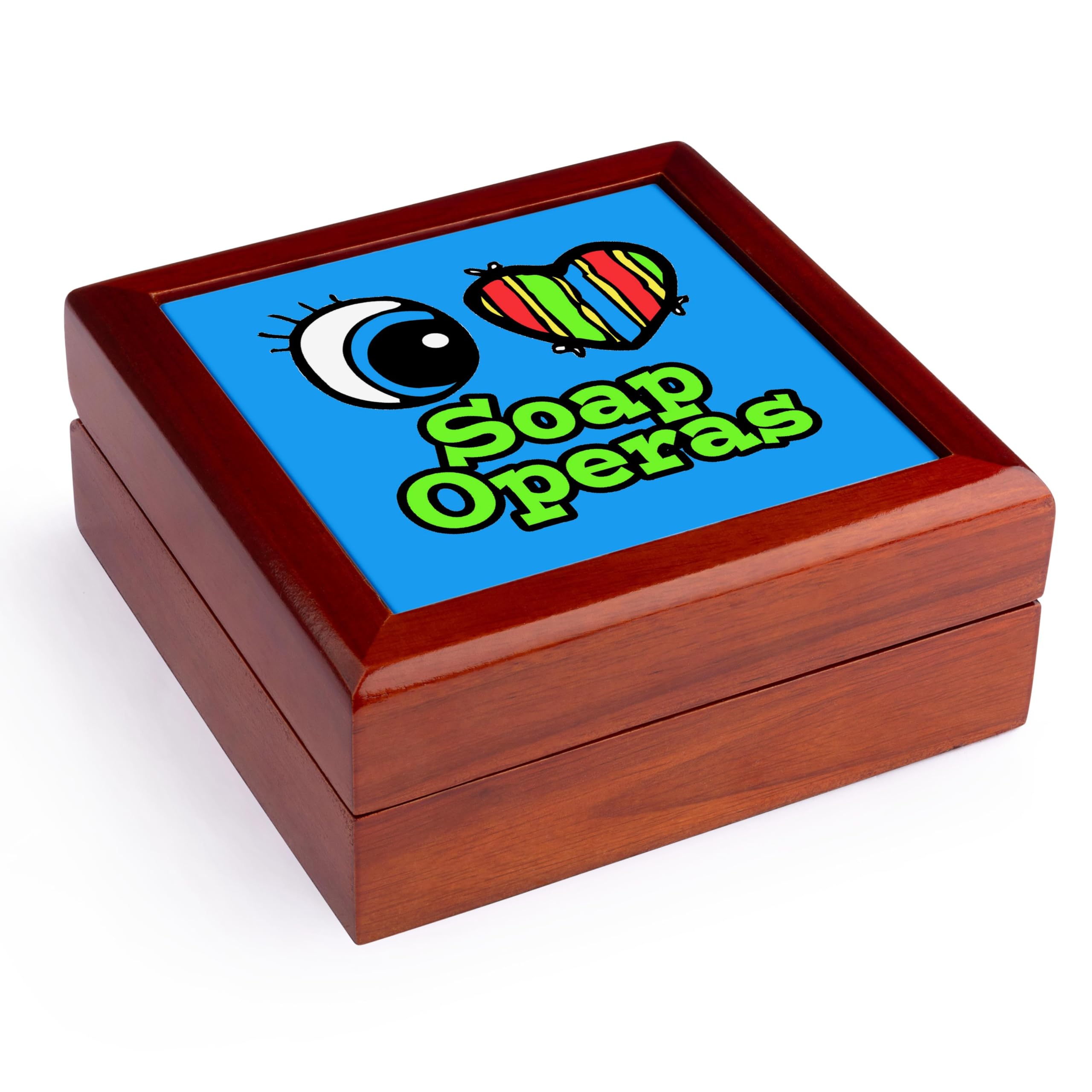 3dRose3dRose Bright Eye Heart I Love Soap Operas, Jewelry Box jb-106535-1