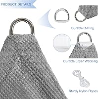 Vista 61 de E&K Sunrise - Toldo tipo vela triangular de 15 x 15 x 15 pies, toldo con bloqueo UV para sombra, para patio, jardín, terraza, exterior (arena)