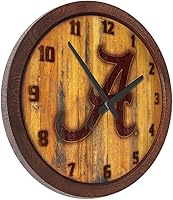 Vista 346 de The Fan-Brand NCAA Oklahoma Sooners: Faux Barrel Top Wall Clock Sports Team Bar Sign Décor - Home Man Cave, Party Decoration - Made On Demand