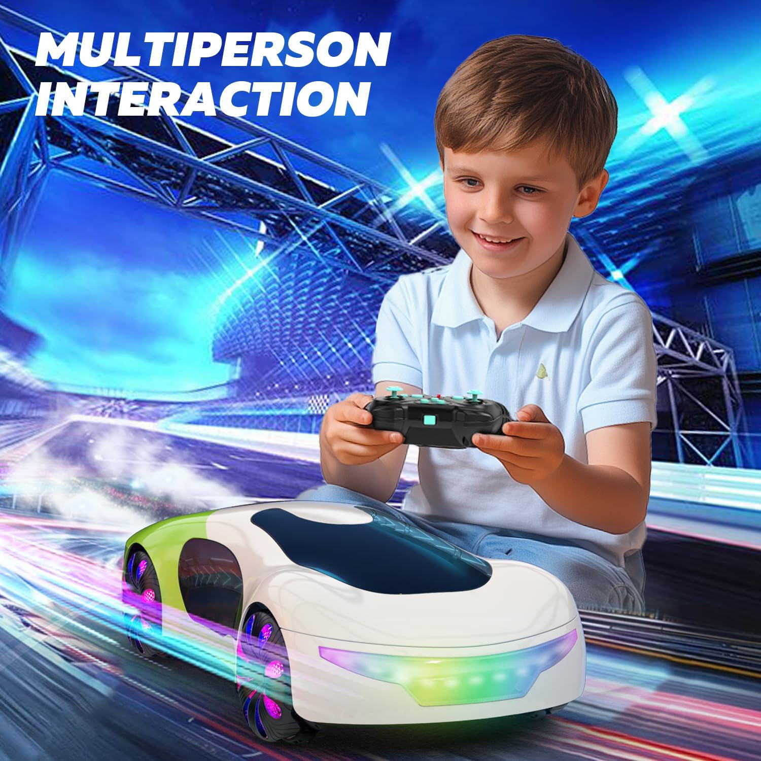 Gesture Sensing Remote Control Car - 2.4GHz Drift RC Stunt Car with Light Spray & Music,360° Rotate Hobby RC Cars Toy for Kids 8-12